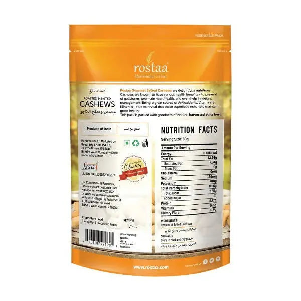 Rostaa Roasted & Salted Cashews -170 gm - Mytrendzcart