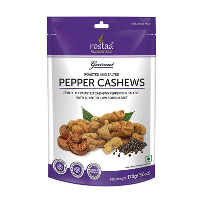 Rostaa Roasted & Salted Pepper Cashews -170 gm - Mytrendzcart