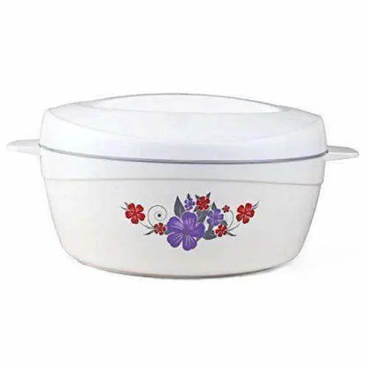 Roti Plus Plastic Casserole with Lid - White & Grey Color Combination - Mytrendzcart