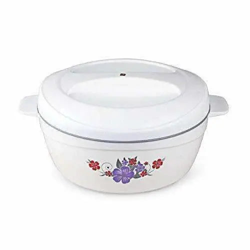 Roti Plus Plastic Casserole with Lid - White & Grey Color Combination - Mytrendzcart