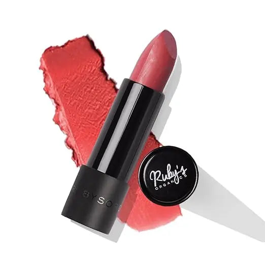 Ruby's Organics Semi-Matte Lipstick for Women, Hydrating and Highly Pigmented, Moisturizing & Non Drying, Lightweight & Long Lasting Formula, Lip Makeup, Paraben-Free, Raisin, 3.7g - Mytrendzcart