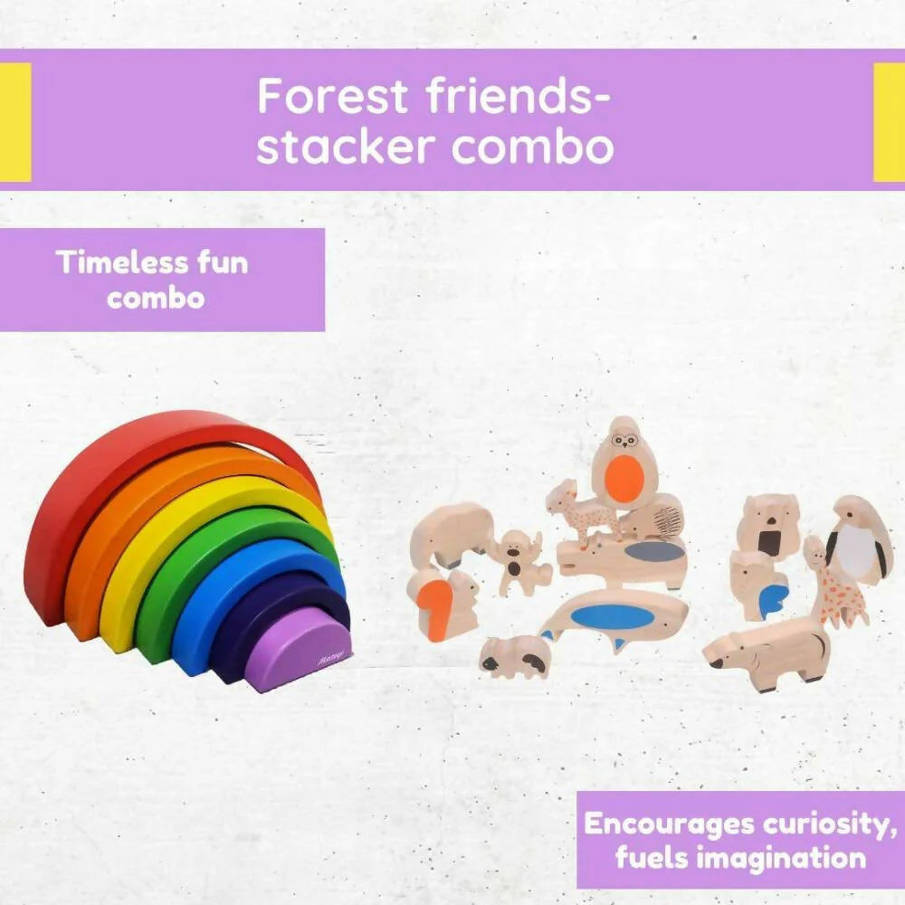 Matoyi Balancing Animals & Rainbow Stacker Combo -Combo Mytrendzcart