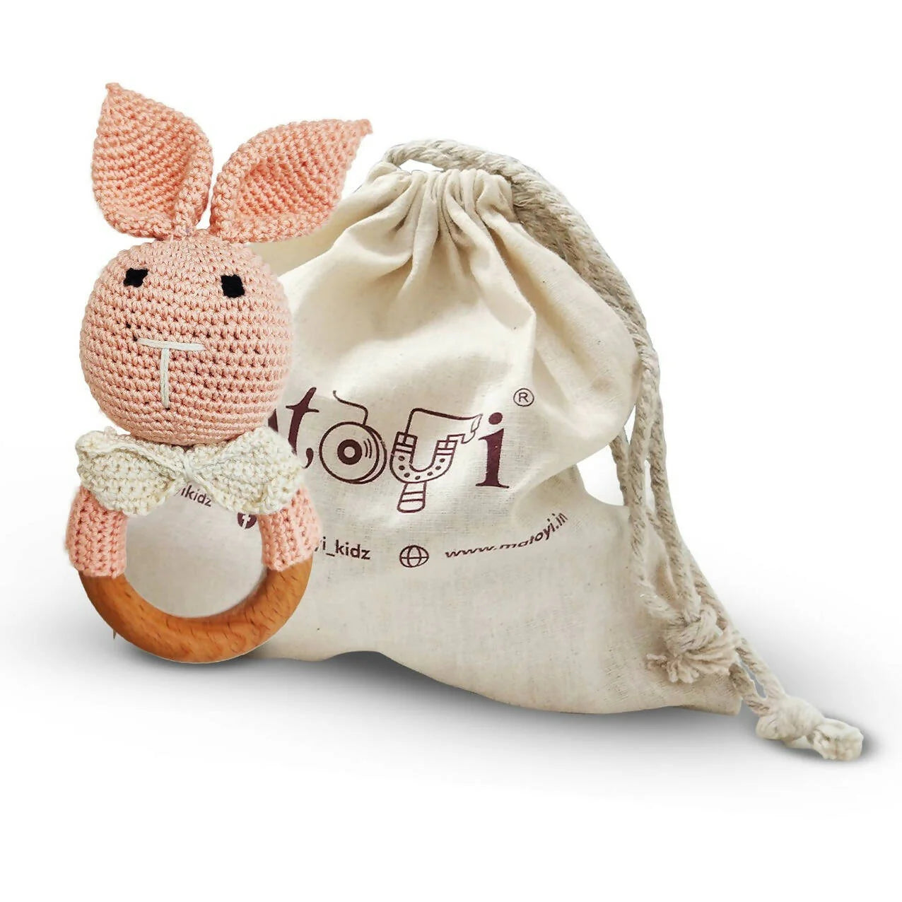 Matoyi Crochet Bunny Toy: Teether For Babies Mytrendzcart