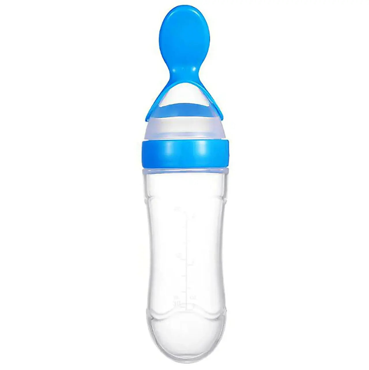 Safe-O-Kid Easy Squeezy Silicone Food Feeder Spoon (Soft Tip) Bottle- Blue- 90mL - Mytrendzcart