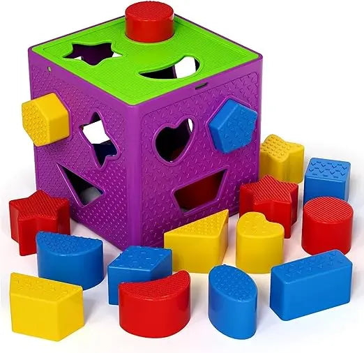 Sanghariyat® Shape Sorting Cube with 18 Blocks Colorful Sorter Box Activity Toys Baby and Toddler Learning and Educational Sorting and Matching Activity Cube Toy My First Baby Toys Gift for Kids - Mytrendzcart