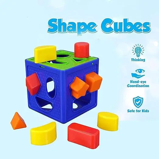 Sanghariyat® Shape Sorting Cube with 18 Blocks Colorful Sorter Box Activity Toys Baby and Toddler Learning and Educational Sorting and Matching Activity Cube Toy My First Baby Toys Gift for Kids - Mytrendzcart