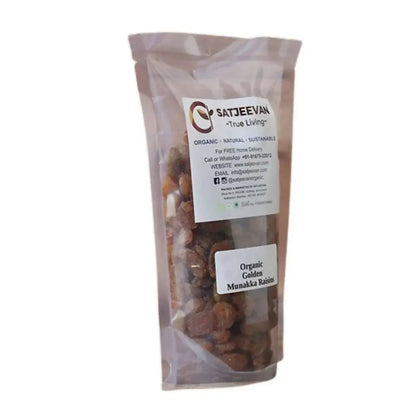 Satjeevan Organic Golden Munakka Raisins -200 gm - Mytrendzcart