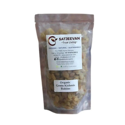 Satjeevan Organic Green Kishmis Raisins -200 gm - Mytrendzcart