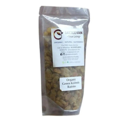 Satjeevan Organic Green Kishmis Raisins -200 gm - Mytrendzcart