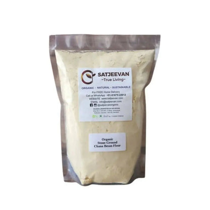 Satjeevan Organic Stone-Ground Chana Besan Flour -500 gm - Mytrendzcart