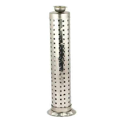 Shubhkart Nitya Stainless Steel Agarbatti Stand for Puja |Incense Stick Holder with Ash Catcher| 25cm Height |Stainless Steel Incense Burner| 1 Piece - Mytrendzcart