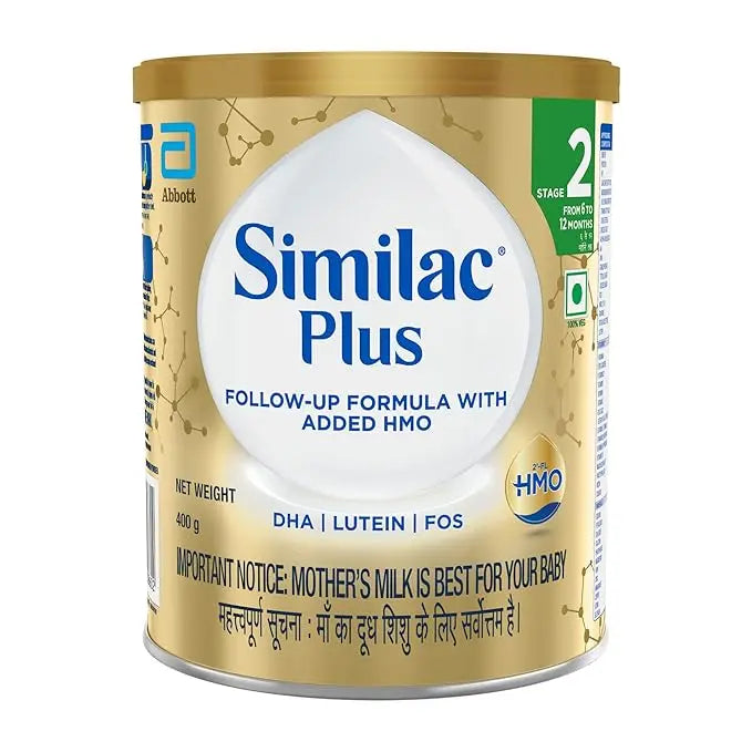 Similac Plus Stage 2 Follow-Up Formula from 6 to 12 Months 400g Tin with HMO, Supports Baby’s Immunity and Brain Development - Mytrendzcart