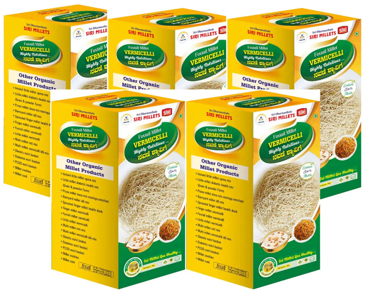 Siri Millets Foxtail Millet Vermicelli -200 gm - Pack of 5 - Mytrendzcart