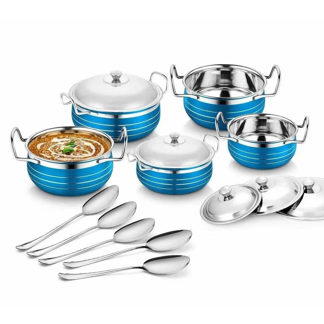 Stainless Steel Handi Copper Set (10-Pieces) -Black - Mytrendzcart