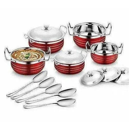 Stainless Steel Handi Copper Set (10-Pieces) -Black - Mytrendzcart