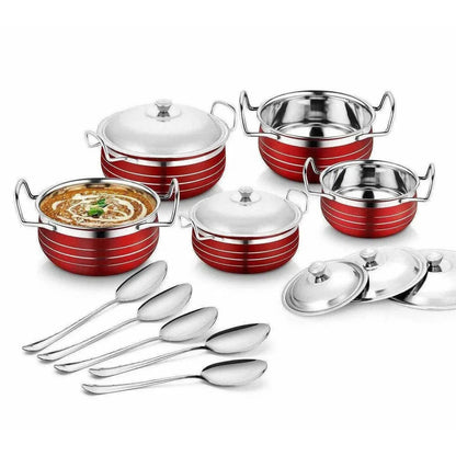 Stainless Steel Handi Copper Set (10-Pieces) -Black - Mytrendzcart