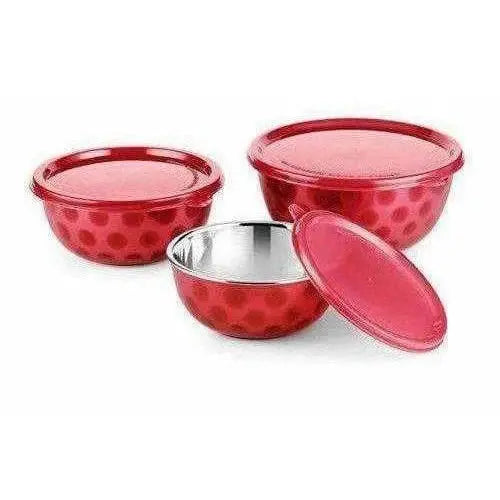 Stainless Steel Microwave Bowl - Set of 3 Pieces - Mytrendzcart