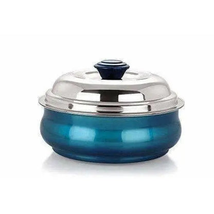 Stainless Steel Serving Pot - 1 Litre -Blue - Mytrendzcart