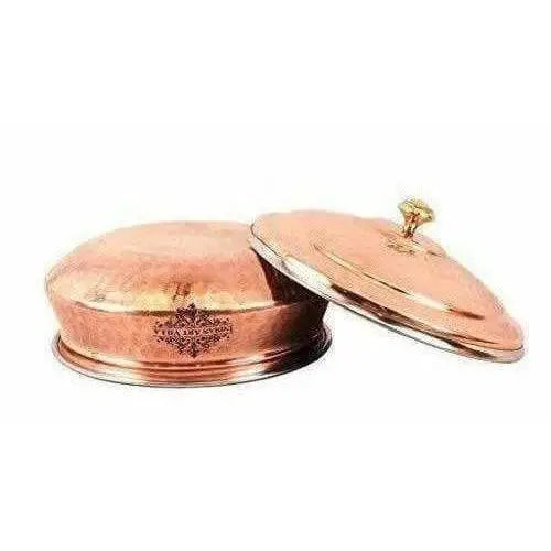 Steel Copper Handi Bowl With Lid - Mytrendzcart