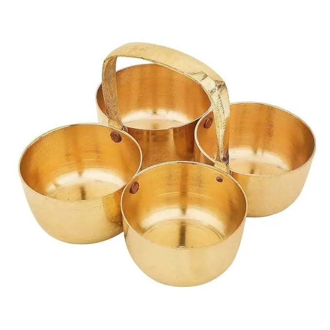 TORPPEZA 100% Pure Brass Chopda Chandan Roli Chopda, Chawal-Akshat-Haldi, Prashad, Kumkum Box Chopda for Gift and Pooja Decorative Purpose Item (Size - 3.3 in) - Mytrendzcart