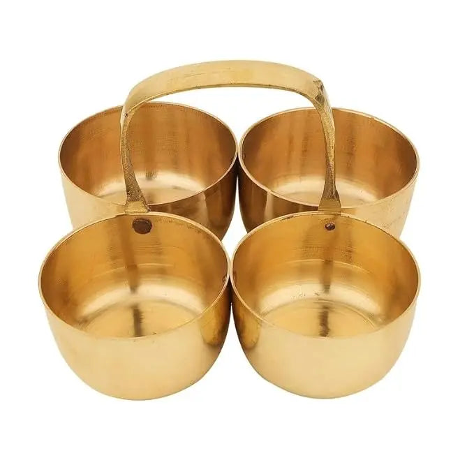 TORPPEZA 100% Pure Brass Chopda Chandan Roli Chopda, Chawal-Akshat-Haldi, Prashad, Kumkum Box Chopda for Gift and Pooja Decorative Purpose Item (Size - 3.3 in) - Mytrendzcart