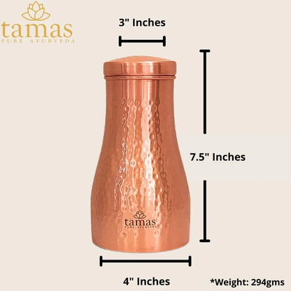 Tamas Hammered Bedroom Copper Water Jar -900 ml - Mytrendzcart