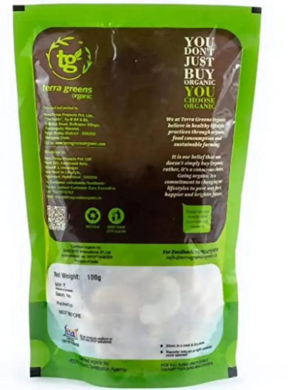 Terra Greens Organic Cashew Nuts -100 gm - Mytrendzcart