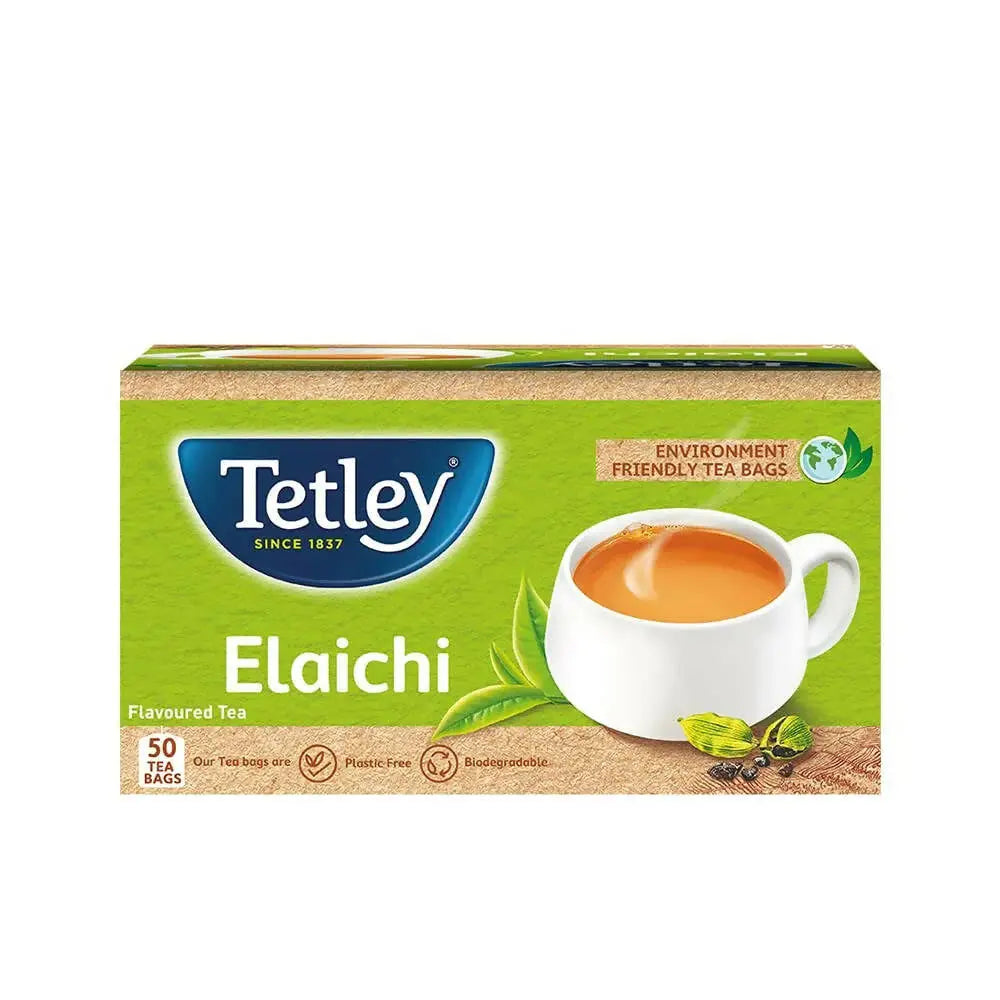 Tetley Elaichi Flavoured Chai - Black Tea, Every Sip Will Awaken Your Senses -50 Tea Bags - Mytrendzcart