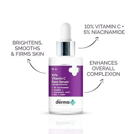 The Derma Co 10% Vitamin C Face Serum with Vitamin C, 5% Niacinamide & Hyaluronic Acid for Skin Radiance - 30ml - Mytrendzcart