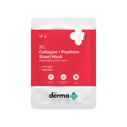 The Derma Co 1% Collagen + Peptides Sheet Mask -20 gm - Mytrendzcart