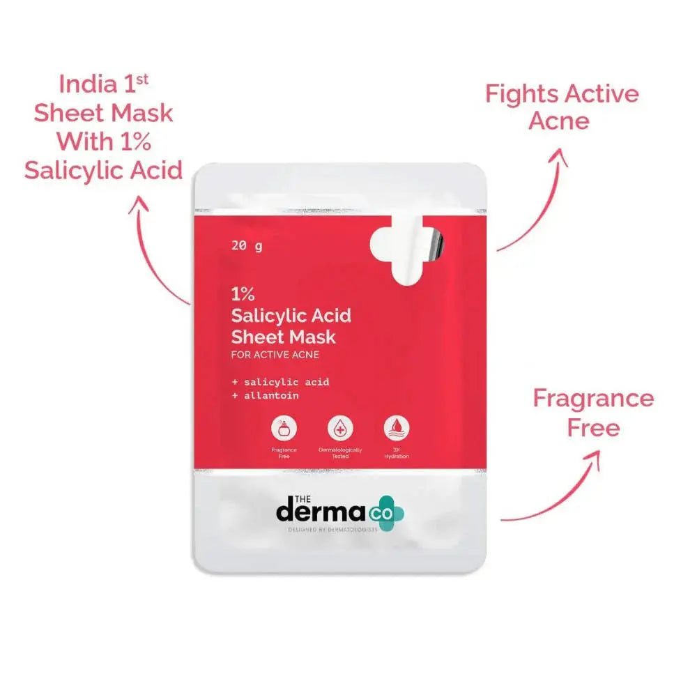 The Derma Co 1% Salicylic Acid Sheet Mask -20 gm - Mytrendzcart