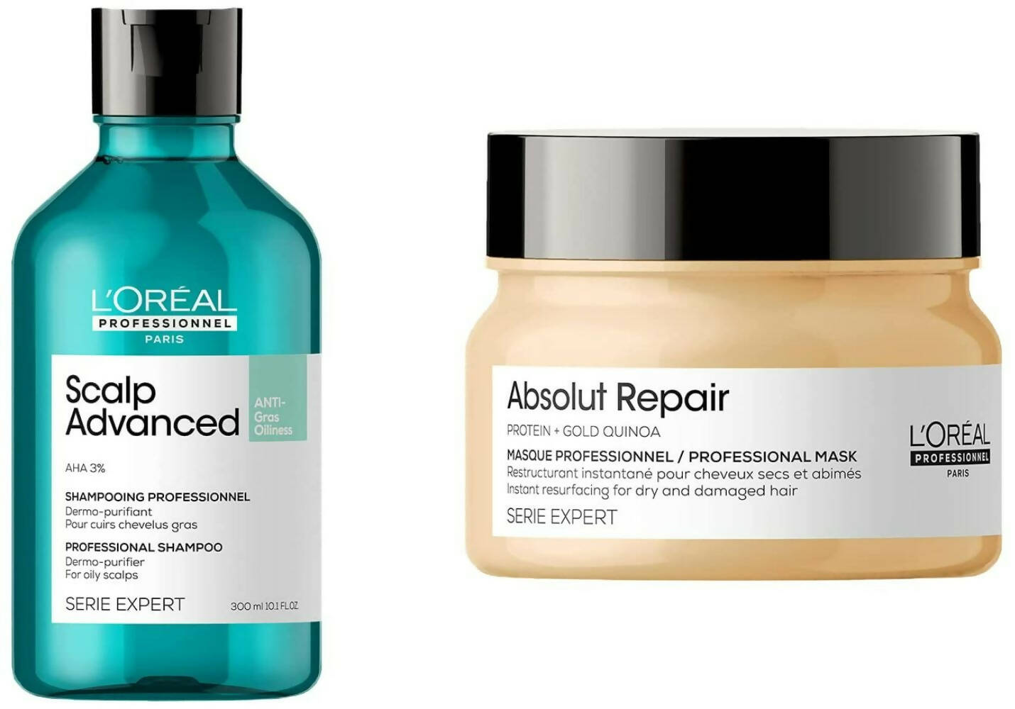 L'Oreal Paris Professionnel Scalp Advanced Anti-Oiliness Dermo-Purifier Shampoo Absolut Repair Professional Hair Mask - Mytrendzcart