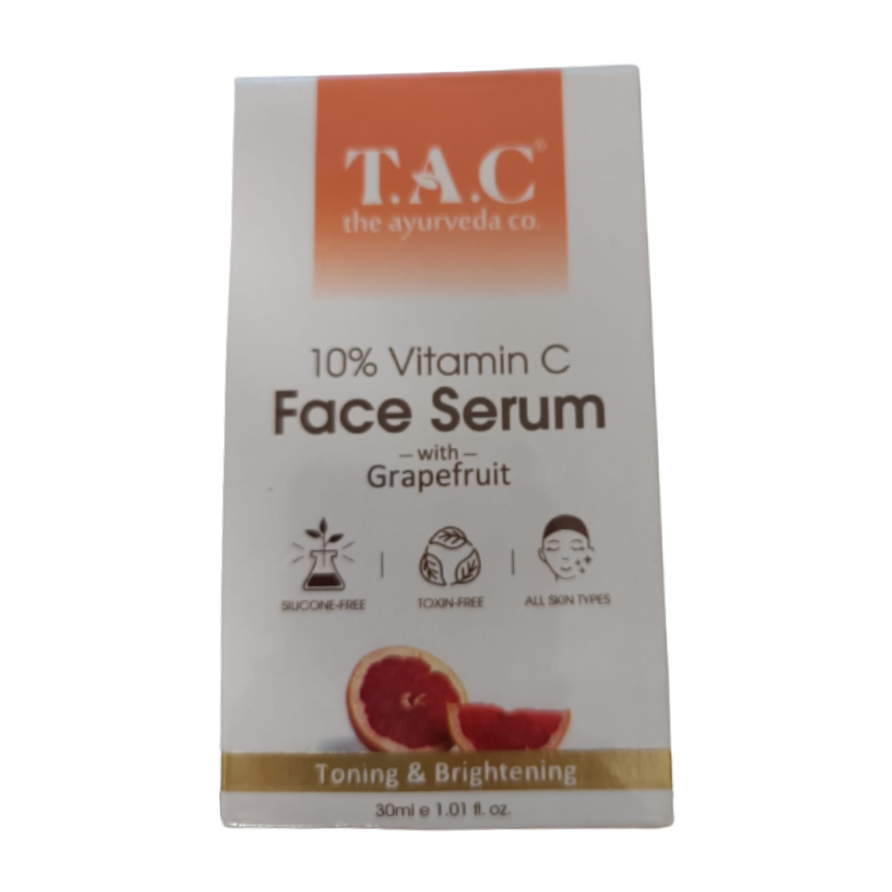 TAC - The Ayurveda Co. 10% Vitamin C Face Serum for Toning, Brightening & Glowing Skin For Women & Men - Mytrendzcart