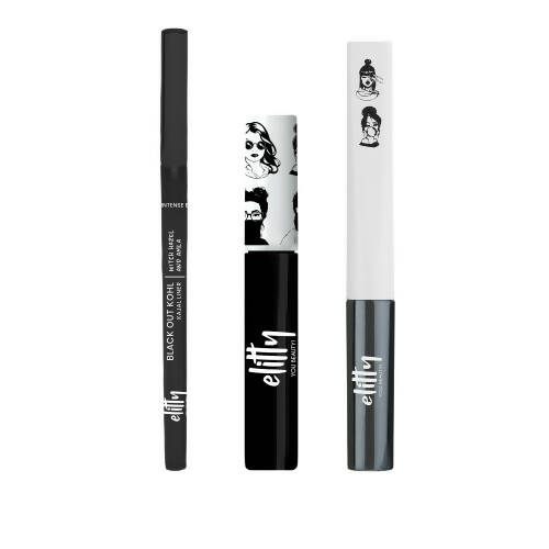 Elitty Eye Gotta Feeling Ultimate Black 3 in 1 Eyeliner, Kajal, Mascara Combo - Mytrendzcart