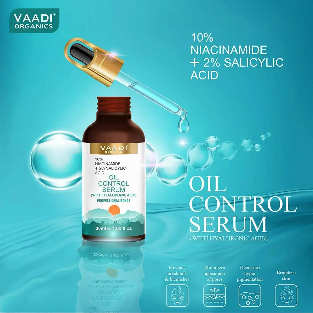 Vaadi Herbals Oil Control Serum With 10 % Niacinamide & 2% Salicylic Acid -30 ml - Mytrendzcart