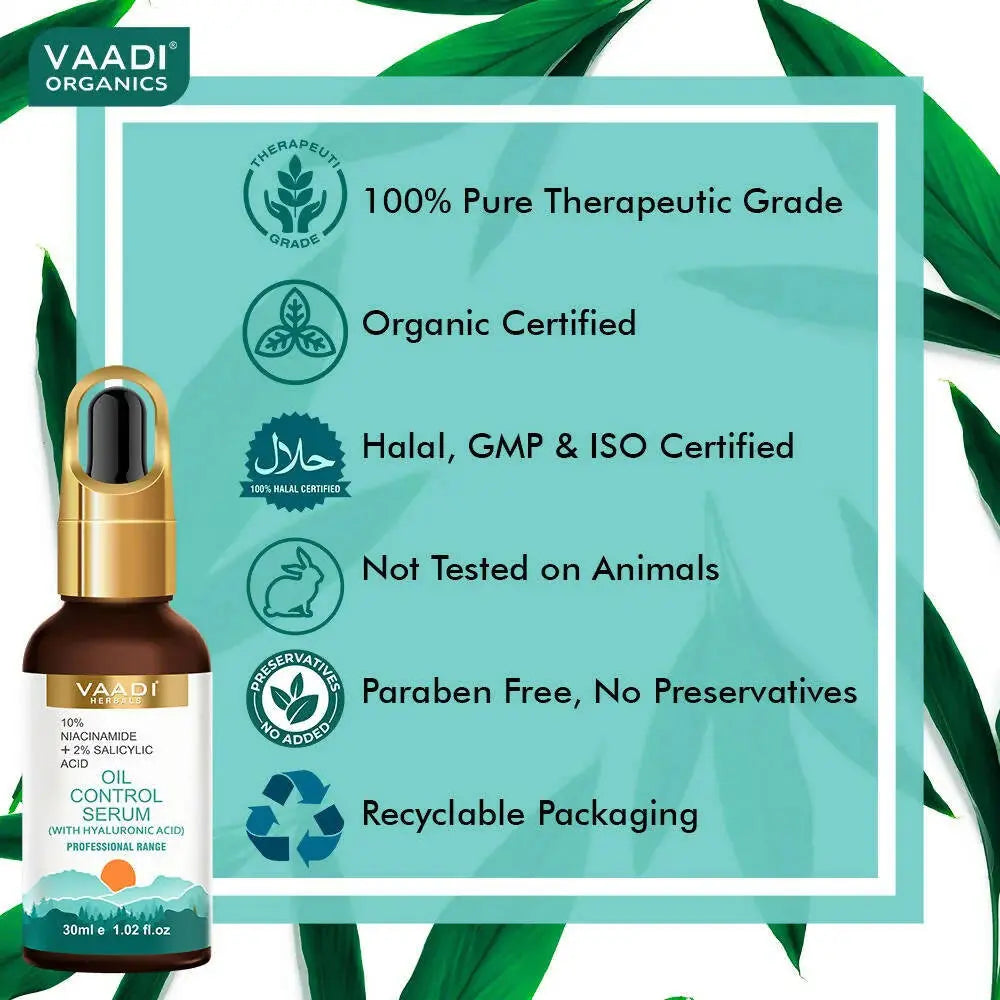 Vaadi Herbals Oil Control Serum With 10 % Niacinamide & 2% Salicylic Acid -30 ml - Mytrendzcart