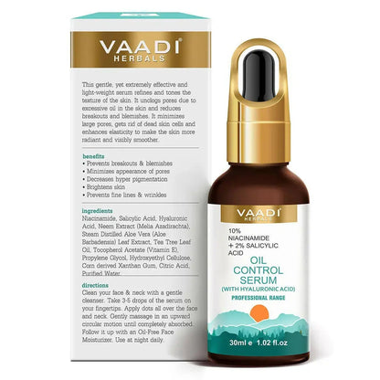 Vaadi Herbals Oil Control Serum With 10 % Niacinamide & 2% Salicylic Acid -30 ml - Mytrendzcart