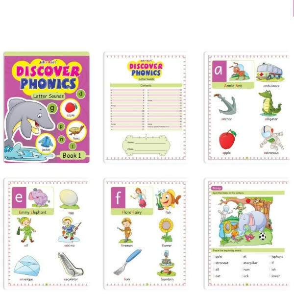 Jolly Kids Discover Phonics Book Set (Set of 5) | Vowel Letter Sounds | Word Families | Consonant Blends | Phonic Readers | Ages 3-8 Years - Mytrendzcart