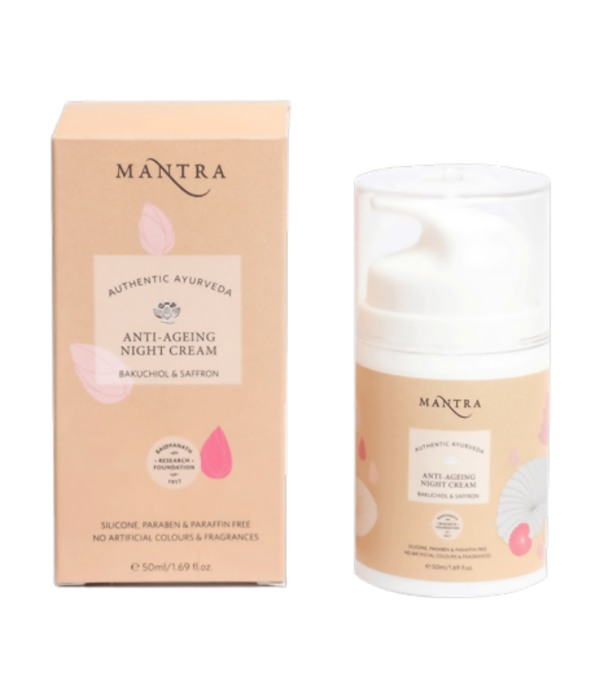 Mantra Herbal Anti-Ageing Night Cream Bakuchiol & Saffron - Mytrendzcart