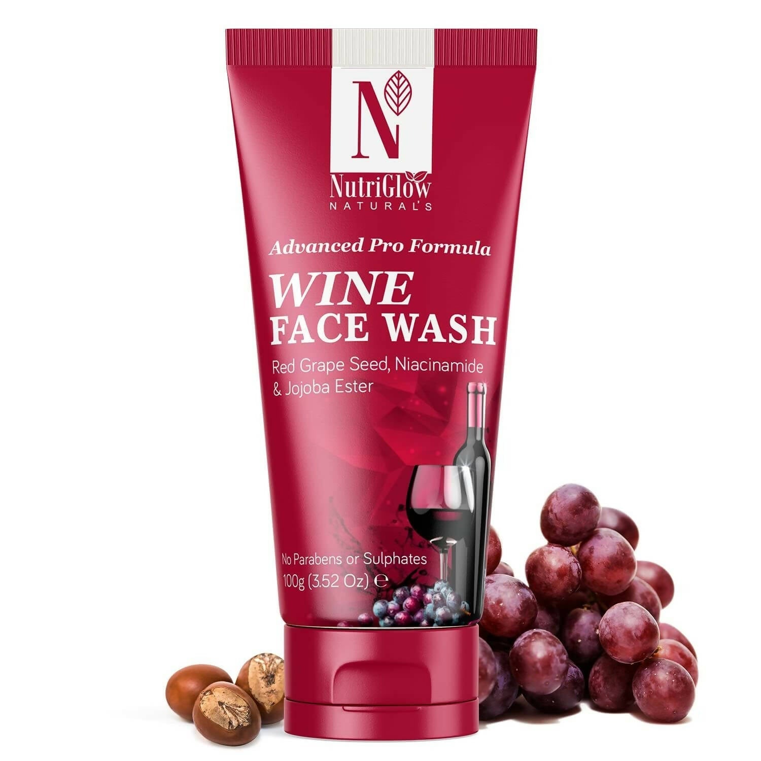 NutriGlow NATURAL'S Advanced Pro Formula Wine Face Wash - Mytrendzcart