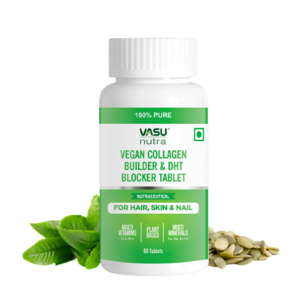 Vasu Healthcare Nutra Vegan Collagen Builder & DHT Blocker Tablets - Mytrendzcart