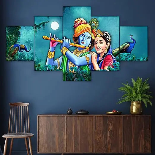 WOOLLY CRAFT Set of Five Framed Painting for Wall Decoration, 3D Paintings for Home Decoration, Paintings for Living Room, Bedroom Big Size (75 X 43 CM) G4 - Mytrendzcart