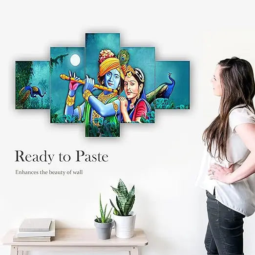 WOOLLY CRAFT Set of Five Framed Painting for Wall Decoration, 3D Paintings for Home Decoration, Paintings for Living Room, Bedroom Big Size (75 X 43 CM) G4 - Mytrendzcart