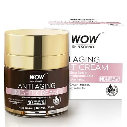 WOW Anti Aging Night Cream - No Minerals And No Parabens - Infused with Matrixly 3000 Peptide, Hyaluronic Acid & Vitamin C - 50ml - Mytrendzcart