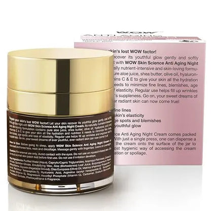 WOW Anti Aging Night Cream - No Minerals And No Parabens - Infused with Matrixly 3000 Peptide, Hyaluronic Acid & Vitamin C - 50ml - Mytrendzcart