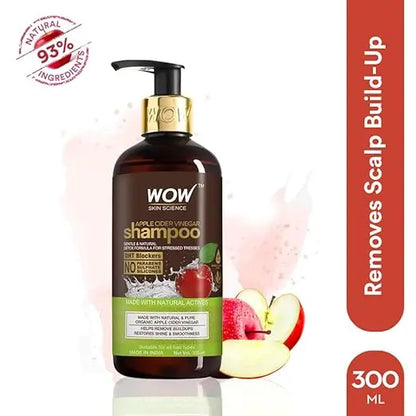 WOW Skin Science Apple Cider Vinegar Shampoo with DHT Blockers | Gentle & Natural Detox Formula that Helps Remove Buildup | Natural Ingredients | No Sulphate No Paraben | PH Balanced | For Men & Women – 300ml - Mytrendzcart