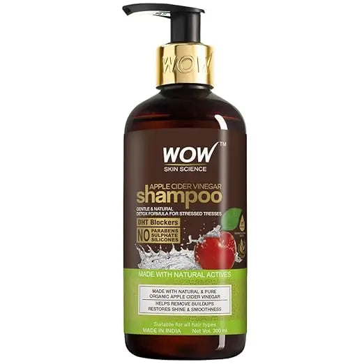 WOW Skin Science Apple Cider Vinegar Shampoo with DHT Blockers | Gentle & Natural Detox Formula that Helps Remove Buildup | Natural Ingredients | No Sulphate No Paraben | PH Balanced | For Men & Women – 300ml - Mytrendzcart