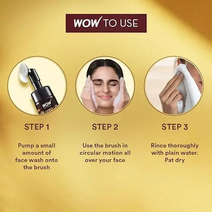 WOW Skin Science Brightening Vitamin C & Niacinamide Foaming Face Wash | For Brighter Glow | Built-in Brush for Deep Cleansing | Brightens Skin Tone & Reduces Pigmentation | Face Wash for Women & Men | 150ml - Mytrendzcart