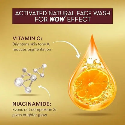 WOW Skin Science Brightening Vitamin C & Niacinamide Foaming Face Wash | For Brighter Glow | Built-in Brush for Deep Cleansing | Brightens Skin Tone & Reduces Pigmentation | Face Wash for Women & Men | 150ml - Mytrendzcart