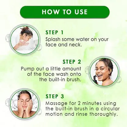 WOW Skin Science Foaming Aloe Vera Face Wash | Built in Brush for Deep Cleansing | For Oily & Dry Skin | Anti Acne | Gentle, Clear Skin | Paraben & Sulphates Free | Face Wash for Women & Men | 150 ml - Mytrendzcart